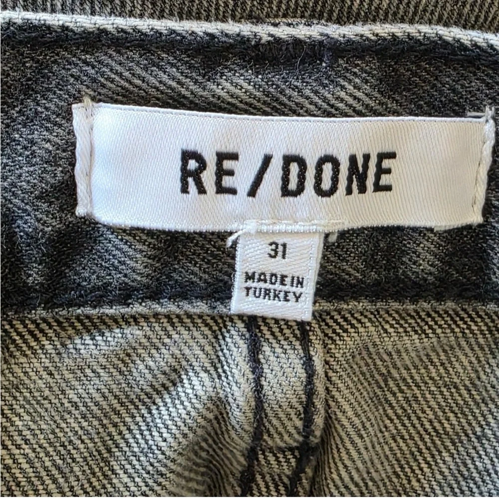 Re/Done Vintage Denim Charcoal Mini Skirt $305 retail